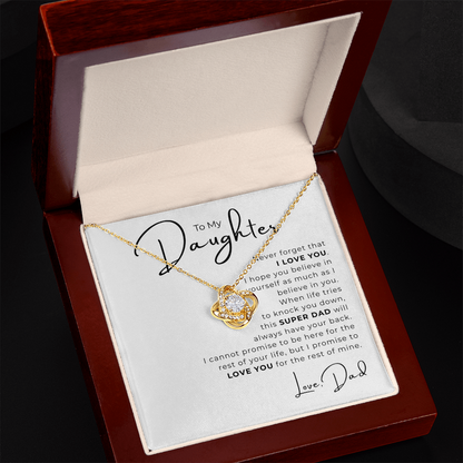 To My Daughter Love Knot Necklace