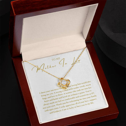 To My Mother In Law Wife Interlocking Hearts Necklace