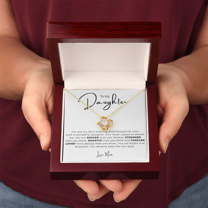 To My Daughter Love Knot Necklace