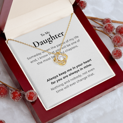 To My Daughter Love Knot Necklace