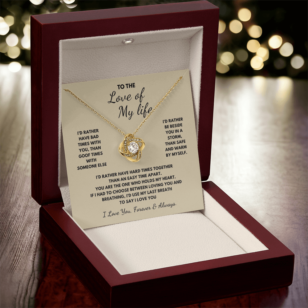 To The Love of My Life Love Knot Necklace