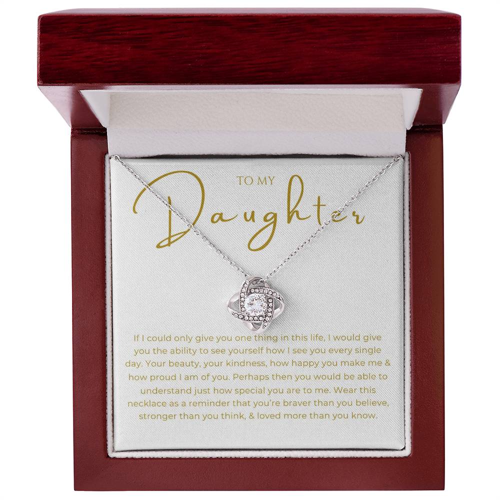 To My Daughter Interlocking Hearts Necklace