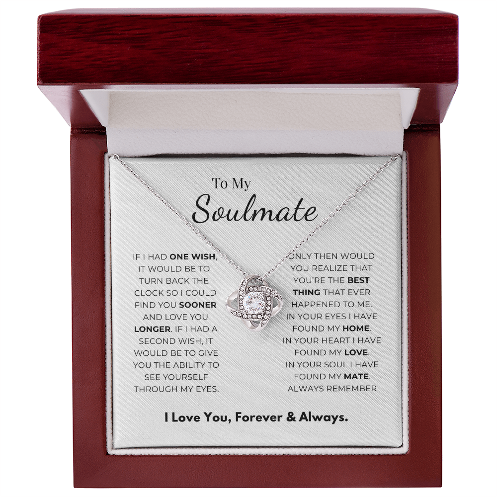 To My Soulmate Love Knot Necklace