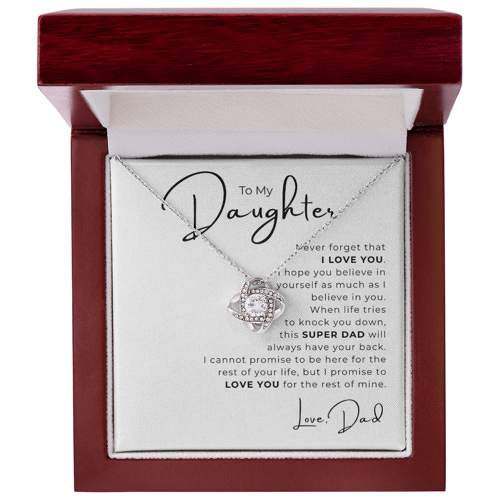 To My Daughter Love Knot Necklace