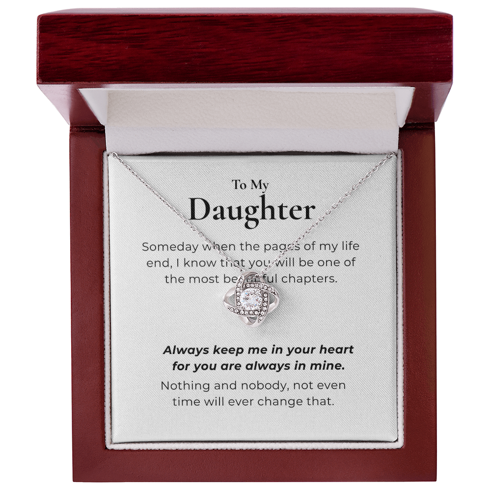 To My Daughter Love Knot Necklace
