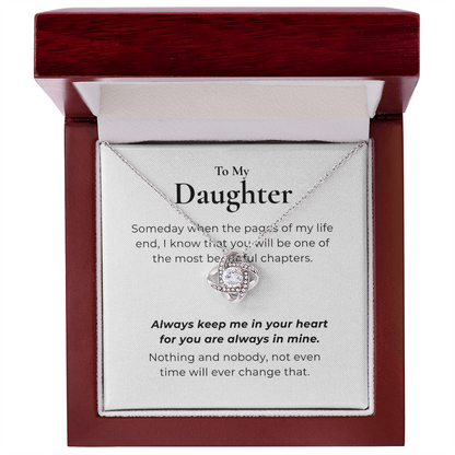 To My Daughter Love Knot Necklace