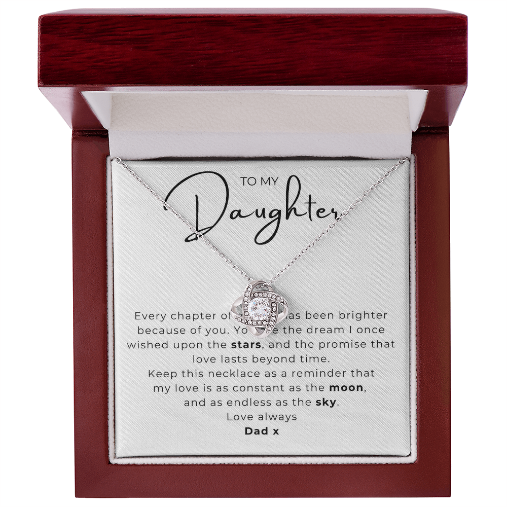 To My Daughter Love Knot Necklace
