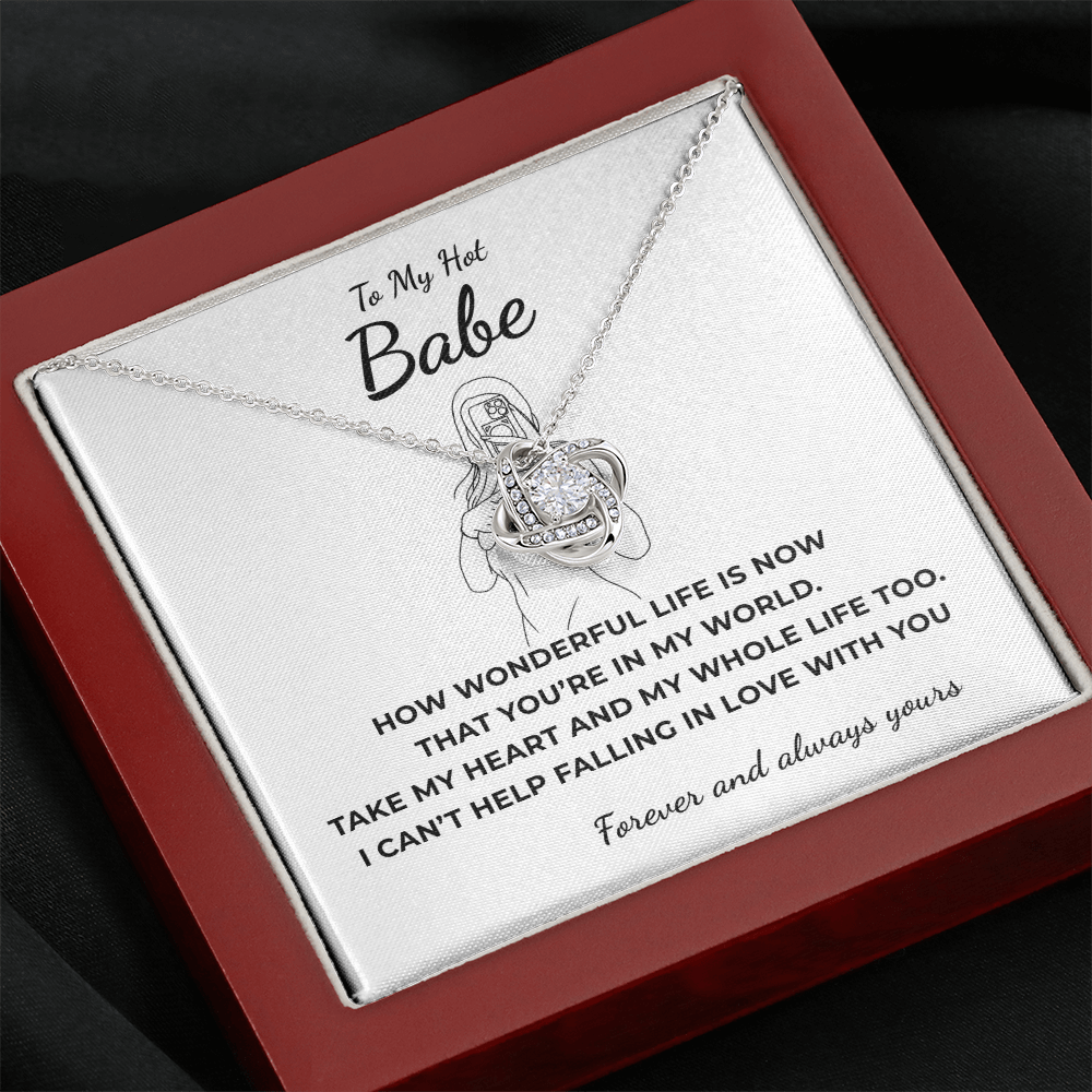 To My Hot Babe Love Knot Necklace