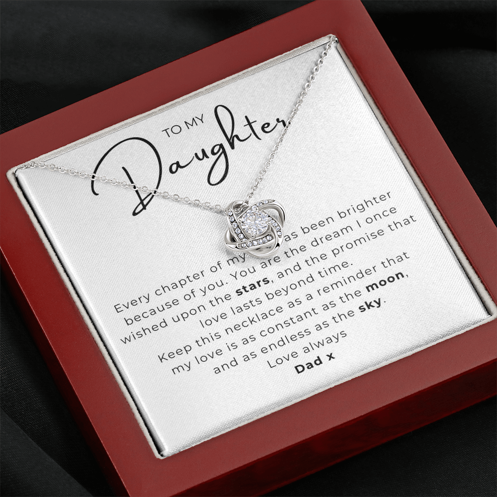 To My Daughter Love Knot Necklace
