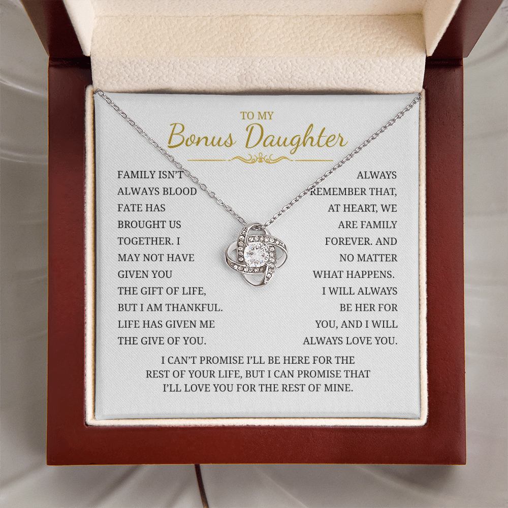 To My Daughter Love Knot Necklace