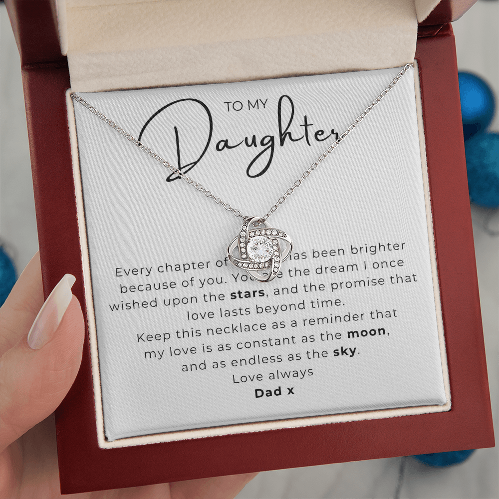 To My Daughter Love Knot Necklace