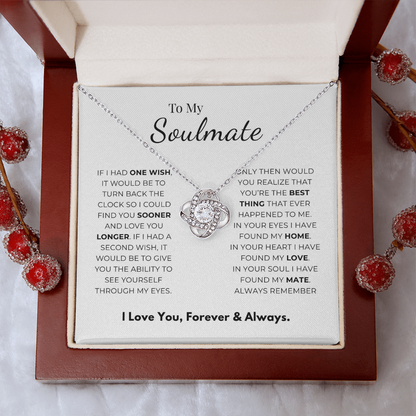 To My Soulmate Love Knot Necklace