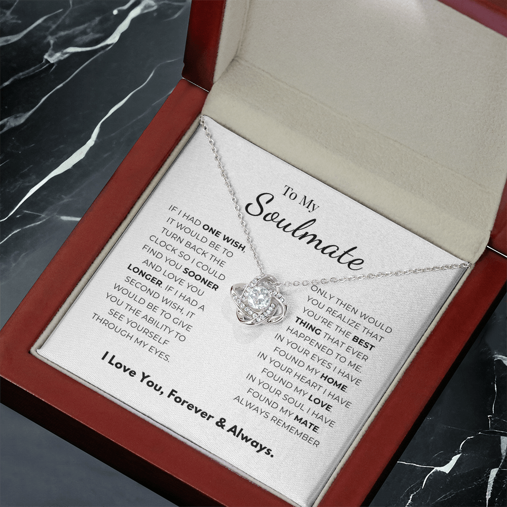 To My Soulmate Love Knot Necklace