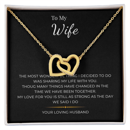 To My Wife Interlocking Hearts Necklace