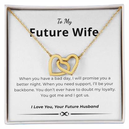 To My Future Wife Interlocking Hearts Necklace