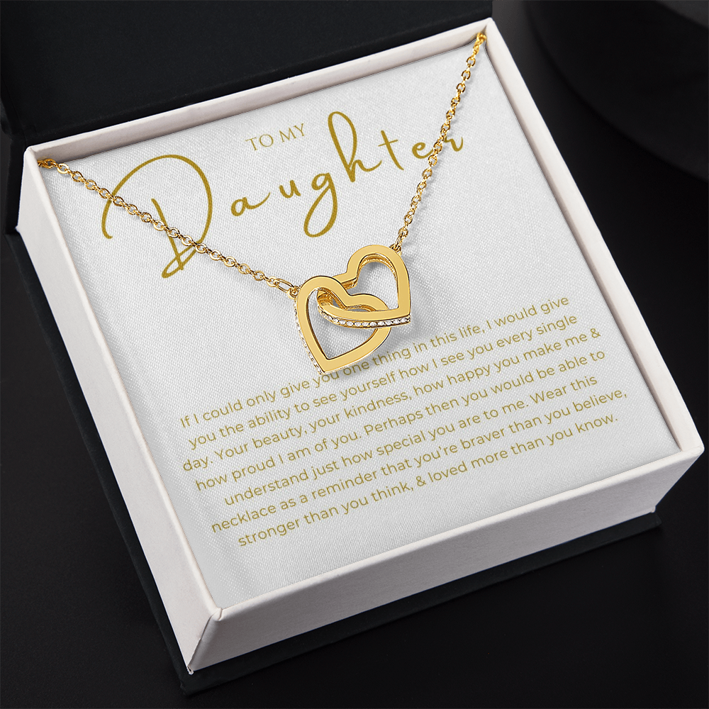 To My Daughter Interlocking Hearts Necklace