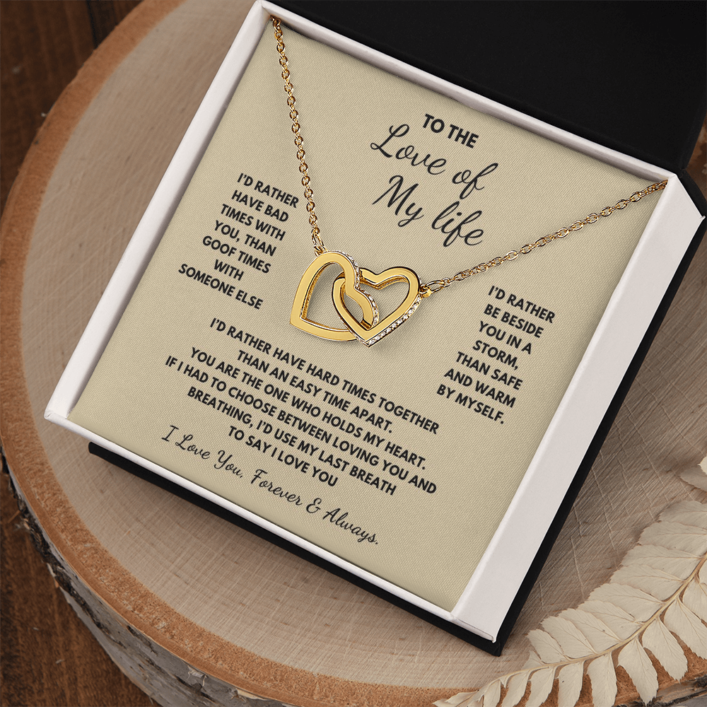 To The Love of My Life  Interlocking Hearts Necklace
