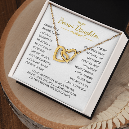To My Bonus Daughter Interlocking Hearts Necklace