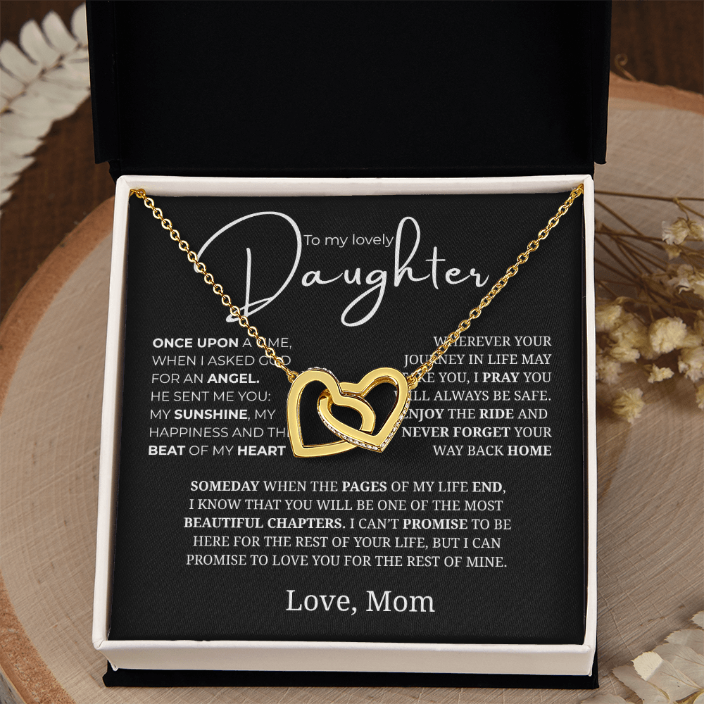 To My Lovely Daughter Interlocking Hearts Necklace