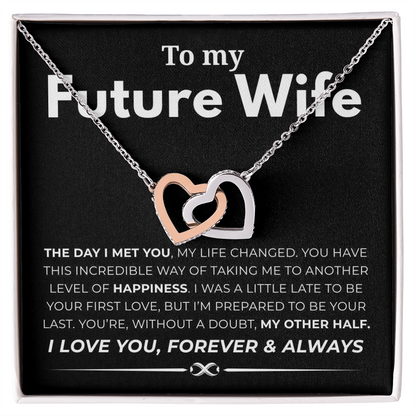 To My Future Wife Interlocking Hearts Necklace