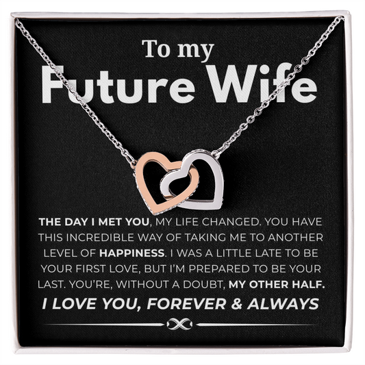 To My Future Wife Interlocking Hearts Necklace