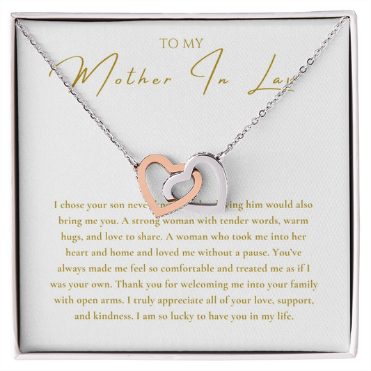 To My Mother In Law Interlocking Hearts Necklace