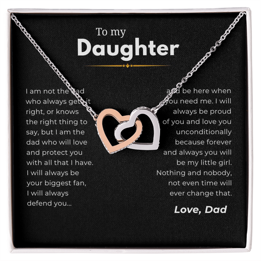 To My Daughter Interlocking Hearts Necklace