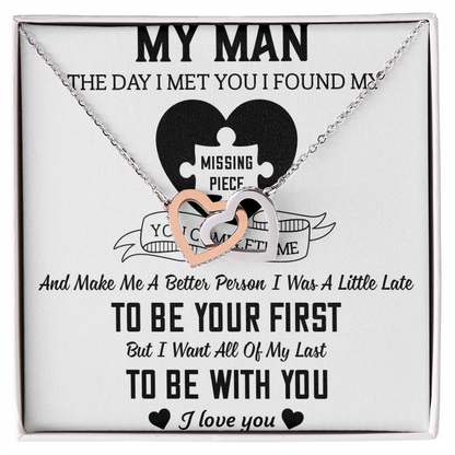 To My Man Interlocking Hearts Necklace