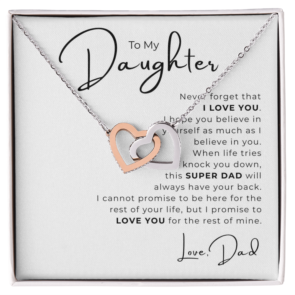 To My Daughter Interlocking Hearts Necklace