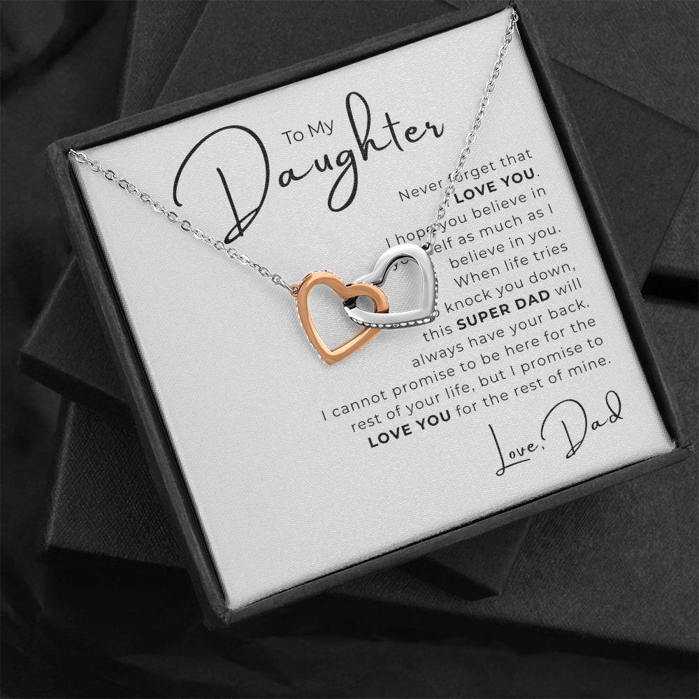 To My Daughter Interlocking Hearts Necklace