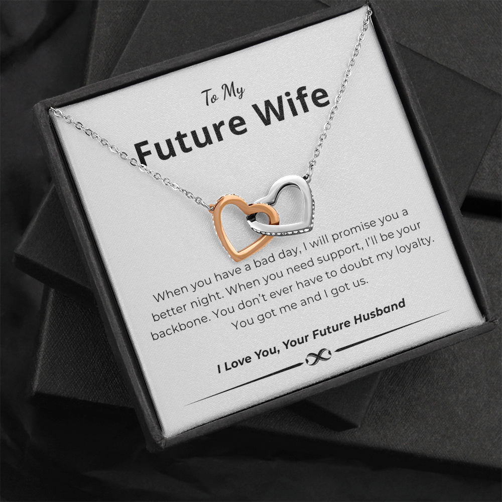 To My Future Wife Interlocking Hearts Necklace