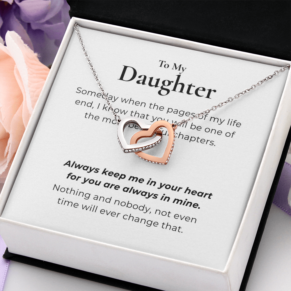 To My Daughter Interlocking Hearts Necklace