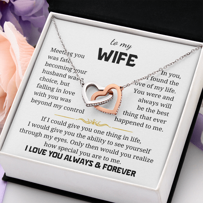 To My Wife Interlocking Hearts Necklace
