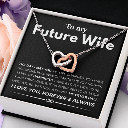 To My Future Wife Interlocking Hearts Necklace