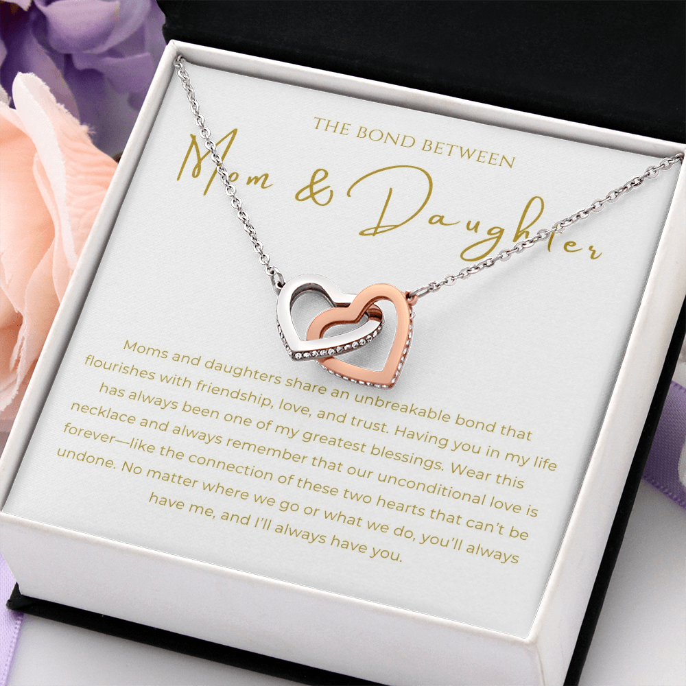Mom & Daughter Interlocking Hearts Necklace