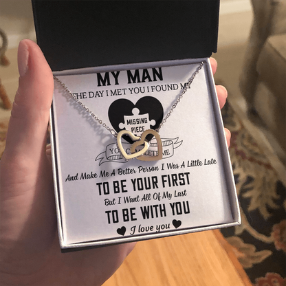 To My Man Interlocking Hearts Necklace