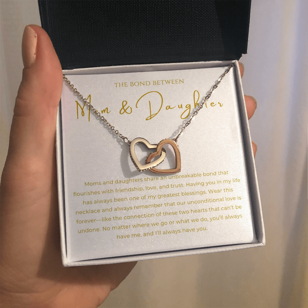 Mom & Daughter Interlocking Hearts Necklace