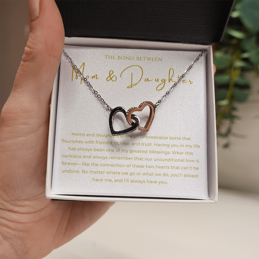 Mom & Daughter Interlocking Hearts Necklace