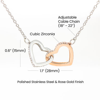 To My Wife Interlocking Hearts Necklace With 3 Photos