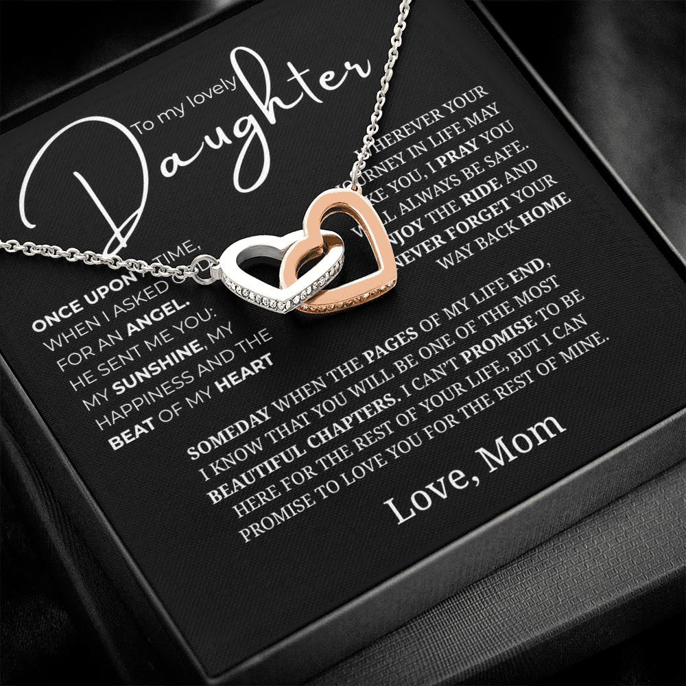 To My Lovely Daughter Interlocking Hearts Necklace