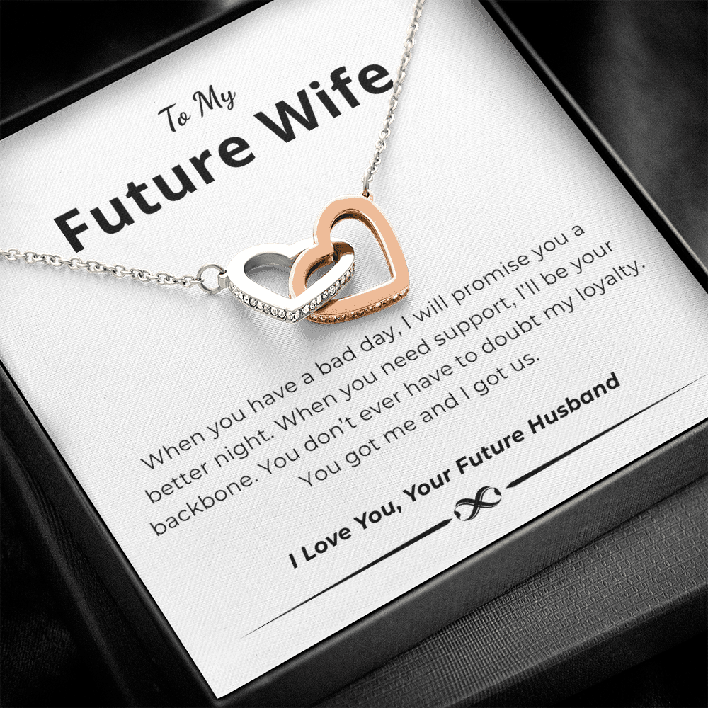 To My Future Wife Interlocking Hearts Necklace
