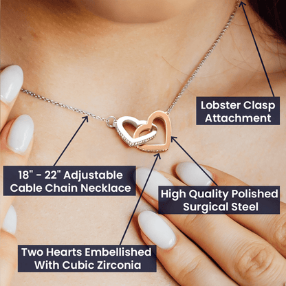 To My Wife Interlocking Hearts Necklace With 3 Photos
