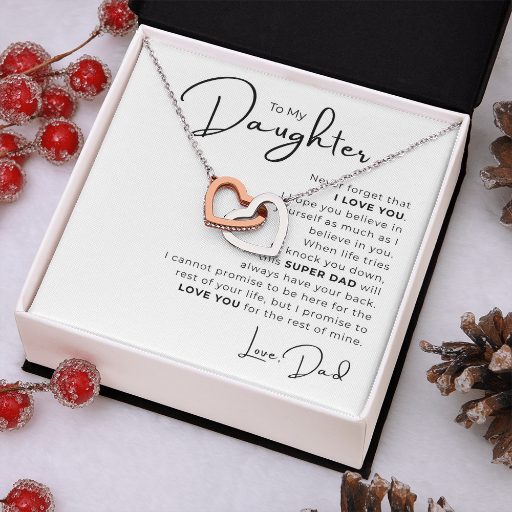 To My Daughter Interlocking Hearts Necklace