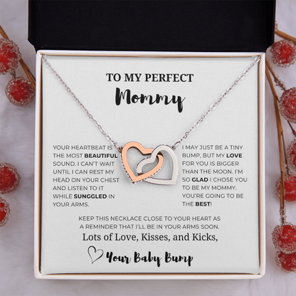To My Perfect Mummy Interlocking Hearts Necklace