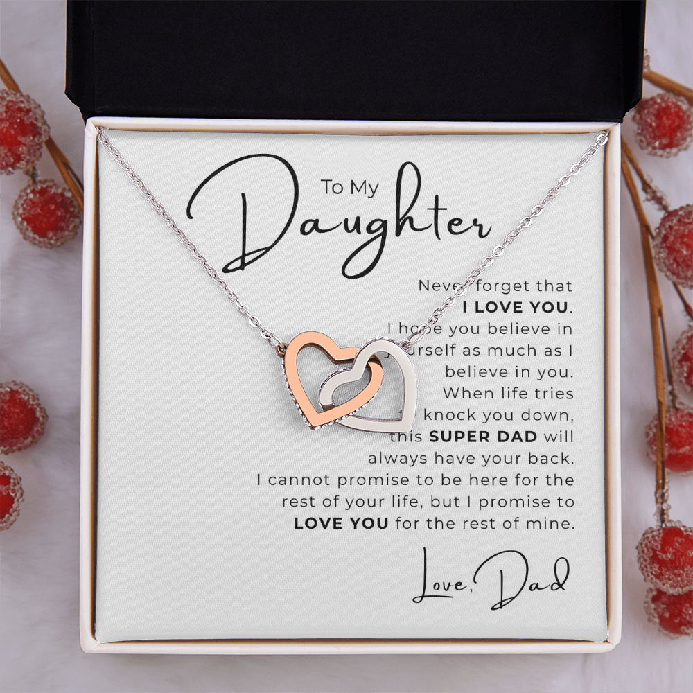 To My Daughter Interlocking Hearts Necklace