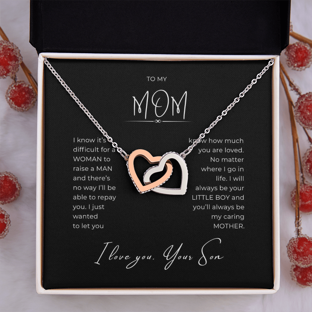 To My Mom Interlocking Hearts Necklace