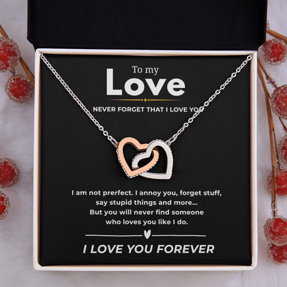 To My Love Interlocking Hearts Necklace