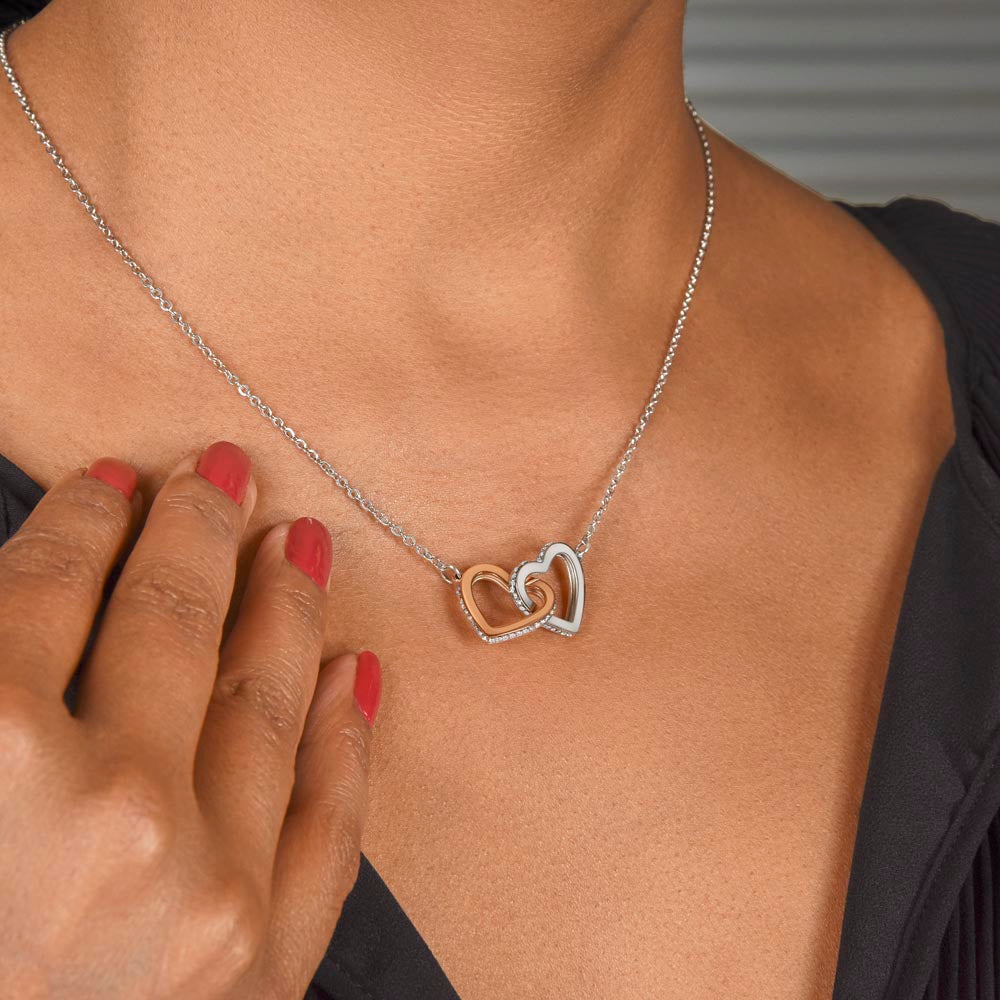 To My Daughter Interlocking Hearts Necklace