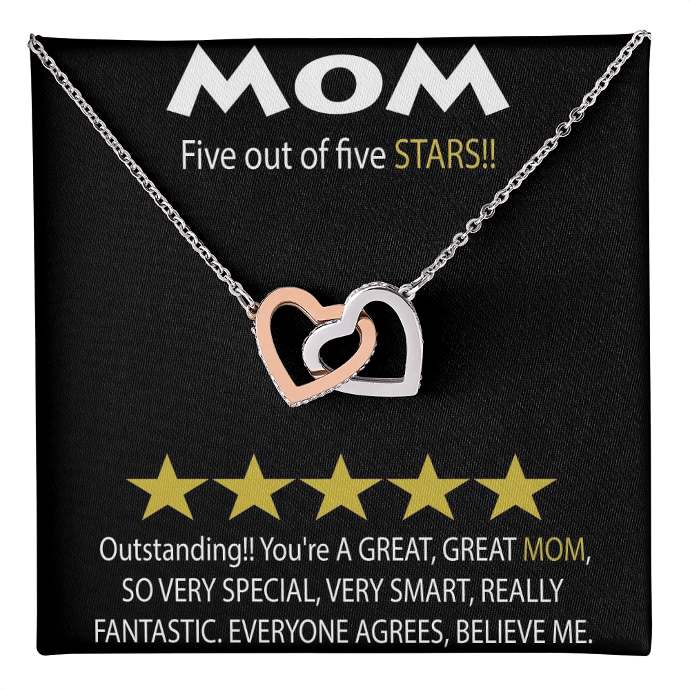 Mom 5 Stars Interlocking Hearts Necklace