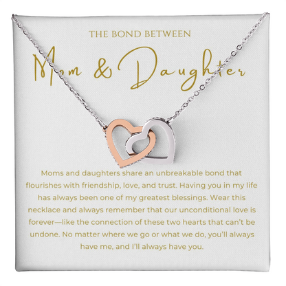 Mom & Daughter Interlocking Hearts Necklace